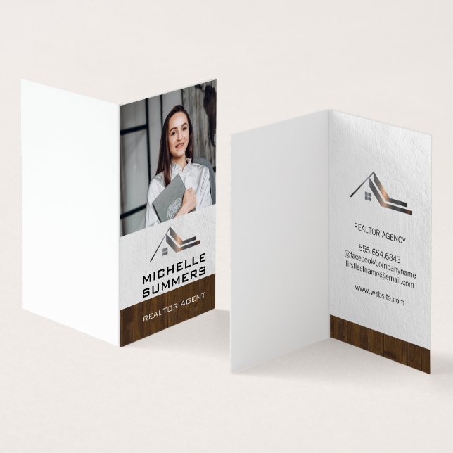 Kundenspezifisches Foto | Real Anwesen Business Ca Visitenkarten (Innenseite und Außenseite)