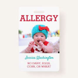Kundenspezifisches Foto scherzt Allergie wachsames Ausweis