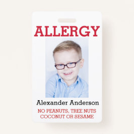 Kundenspezifisches Foto scherzt Allergie wachsames Ausweis