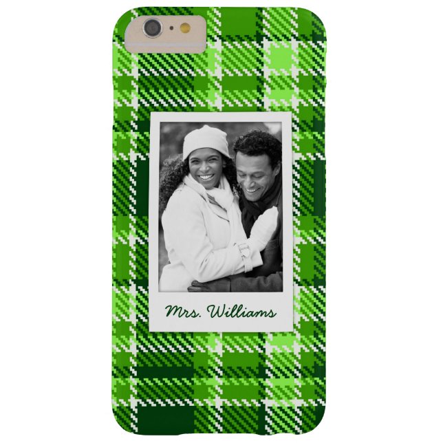 Kundenspezifisches Foto u. Checkered grüne Case-Mate iPhone Hülle (Rückseite)
