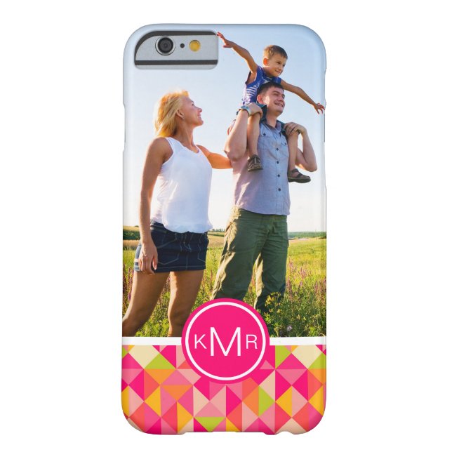 Kundenspezifisches Foto-u. Monogramm-Dreieckmuster Case-Mate iPhone Hülle (Rückseite)