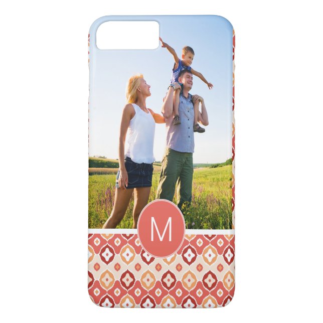Kundenspezifisches Foto u. Monogramm goldenes Ikat Case-Mate iPhone Hülle (Rückseite)