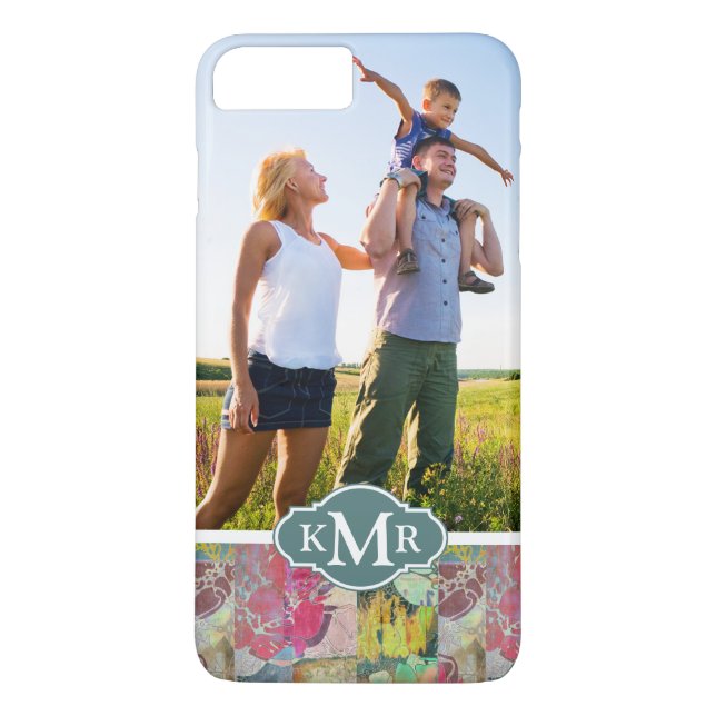 Kundenspezifisches Foto-u. Monogramm-Kunst Case-Mate iPhone Hülle (Rückseite)