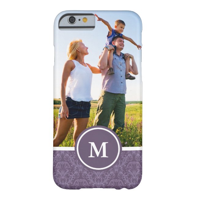 Kundenspezifisches Foto u. Monogramm-lila Case-Mate iPhone Hülle (Rückseite)