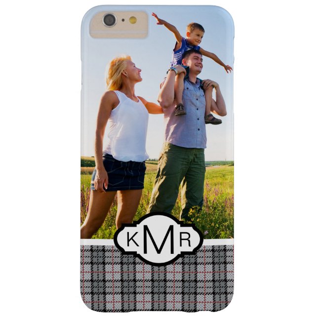 Kundenspezifisches Foto u. Monogramm-Pixel kariert Case-Mate iPhone Hülle (Rückseite)