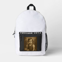 Kundenspezifisches Foto und Jahr Vintag Personalis Bedruckter Rucksack
