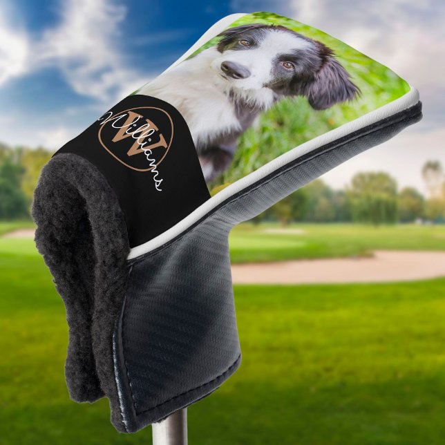 Kundenspezifisches Foto und Name Gold Monogram Golf Headcover (Von Creator hochgeladen)