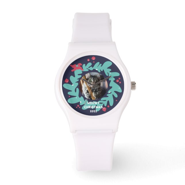 Kundenspezifisches Foto, Weihnachtskranz eWatch Armbanduhr (Vorderseite)
