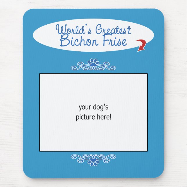 Kundenspezifisches Foto! Weltbestes Bichon Frise Mousepad (Vorne)