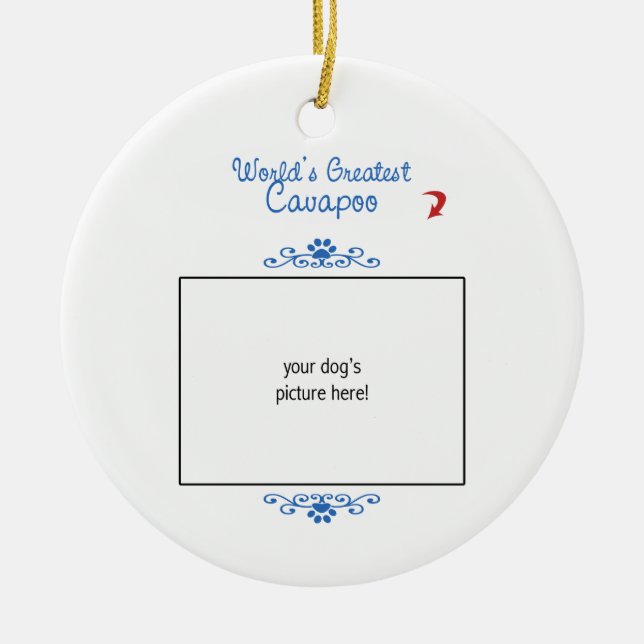 Kundenspezifisches Foto! Weltbestes Cavapoo Keramikornament (Vorne)