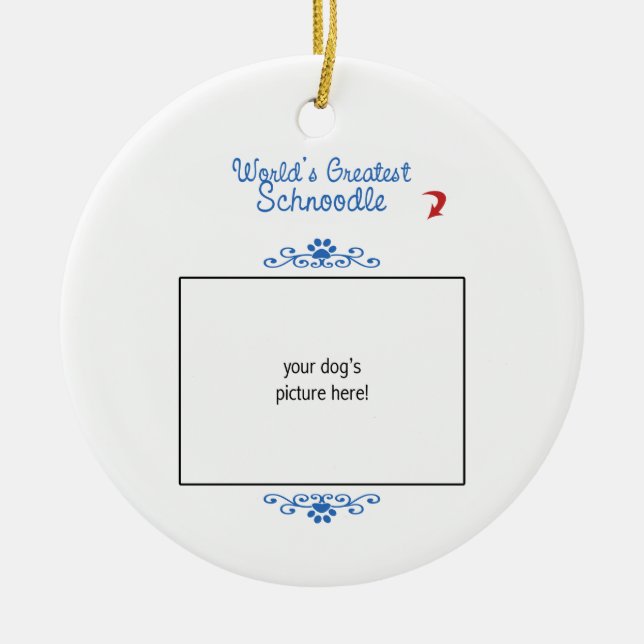 Kundenspezifisches Foto! Weltbestes Schnoodle Keramik Ornament (Vorne)