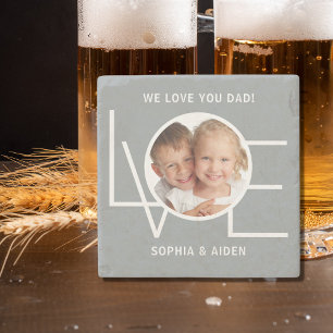 Kundenspezifisches Foto Wir Liebe Sie Vater Vatert Steinuntersetzer