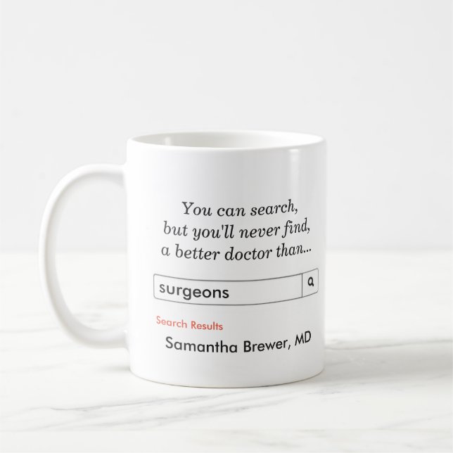Kundenspezifisches Geschenk für Chirurgen Kaffeetasse (Links)