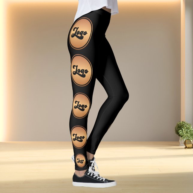 Kundenspezifisches Gold & Black Business Logo Stil Leggings (Von Creator hochgeladen)