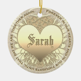 Kundenspezifisches Goldherz-Denkmal Keramikornament