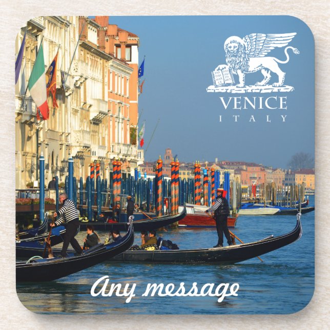 Kundenspezifisches Gondel-Bild - Venedig, Italien Untersetzer (Vorderseite)