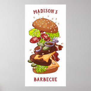 Kundenspezifisches großes Burgers Plakat des