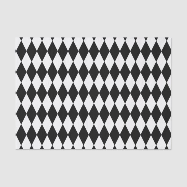 Kundenspezifisches Harlekin-schwarzer Seidenpapier (Vorderseite)