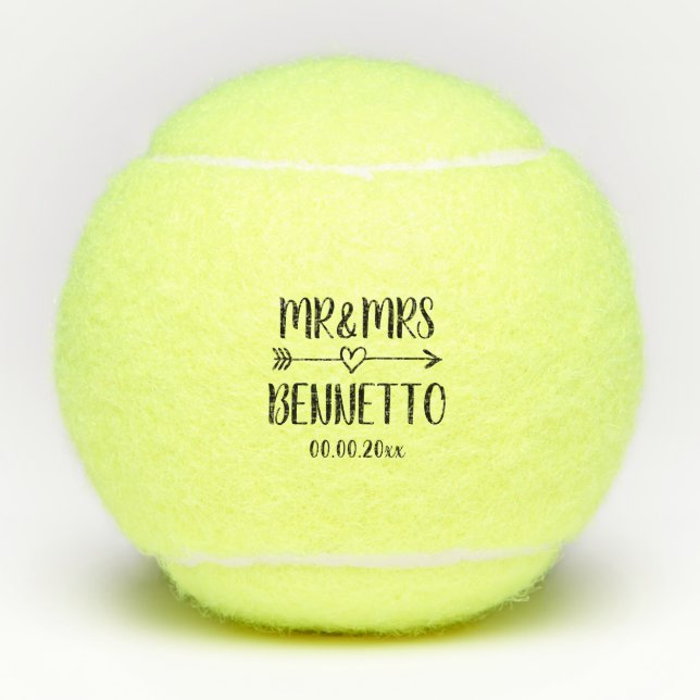 Kundenspezifisches Herr- und Frauwedding Tennisbälle (Vorderseite)