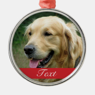 Kundenspezifisches Hundehaustier-Foto und Name Silbernes Ornament