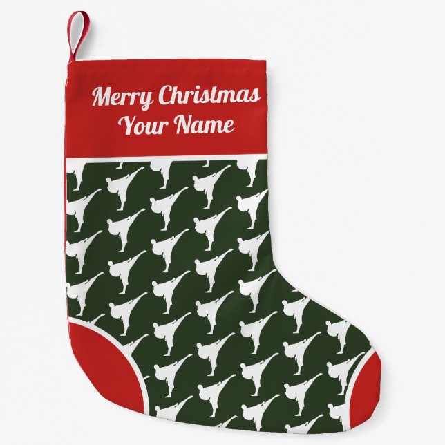 Kundenspezifisches Kampfkunstkarate-Tritmuster Kleiner Weihnachtsstrumpf (Vorderseite)
