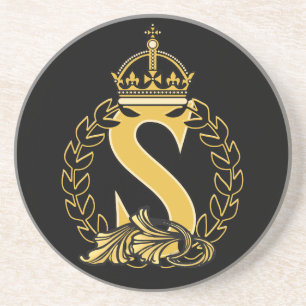 Kundenspezifisches Kronen-Monogramm - S Getränkeuntersetzer
