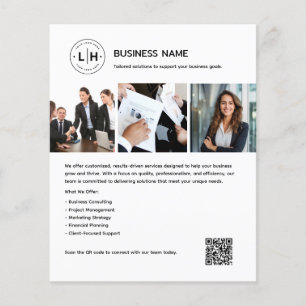 Kundenspezifisches Logo Foto QR Berufliches Weißes Flyer