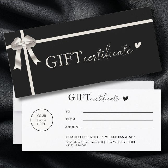 Kundenspezifisches Logo-Geschenkgutachten (Customer specific, Logo, Ribbon, Salon, Business Gift Certificate)