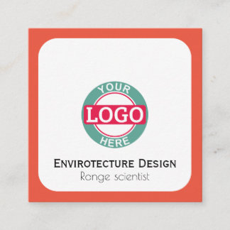 Kundenspezifisches Logo-modernes orange Rot Quadratische Visitenkarte