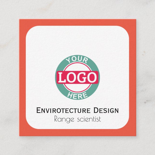 Kundenspezifisches Logo-modernes orange Rot Quadratische Visitenkarte (Vorderseite)