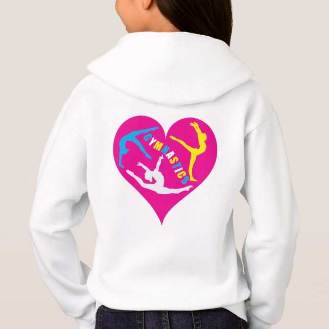 Kundenspezifisches Mädchen-Rosa-blauer gelber Hoodie (Rückseite)