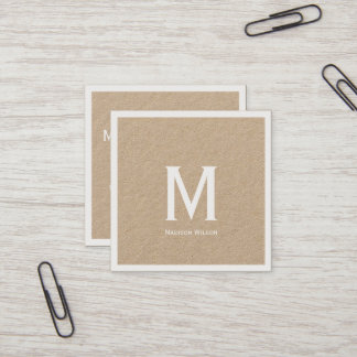Kundenspezifisches mit Monogramm rustikales Quadratische Visitenkarte