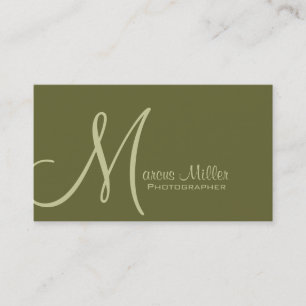 Kundenspezifisches Monogramm-Armee-Grün Visitenkarte