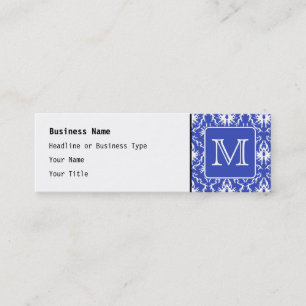 Kundenspezifisches Monogramm, auf blauem und Mini Visitenkarte