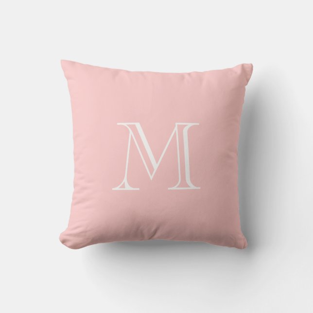 Kundenspezifisches Monogramm-Baby-Rosa-Kissen 2 Kissen (Vorderseite)
