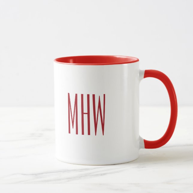 Kundenspezifisches Monogramm "Bah Humbug!" Tasse (Rechts)