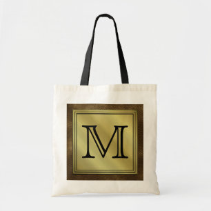 Kundenspezifisches Monogramm-Druckbild. Brown Tragetasche