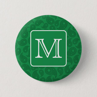 Kundenspezifisches Monogramm. Dunkelgrünes Button