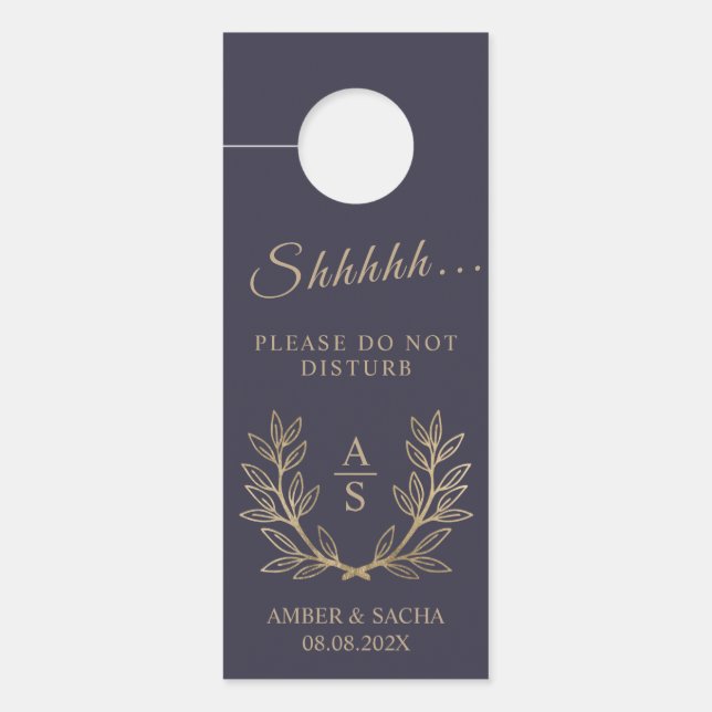 Kundenspezifisches Monogramm-Hochzeitslogo mit Kle Türanhänger (Vorderseite)