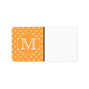 Kundenspezifisches Monogramm. Orange und weißer Adressaufkleber