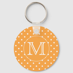 Kundenspezifisches Monogramm. Orange und weißer Schlüsselanhänger
