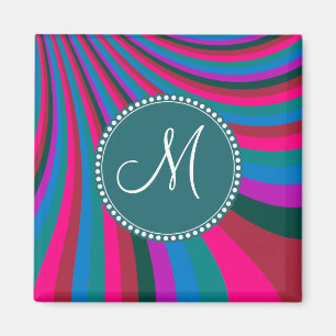 Kundenspezifisches Monogramm-starke magentarote Magnet