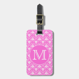 Kundenspezifisches Monogramm. Weißes und rosa Gepäckanhänger