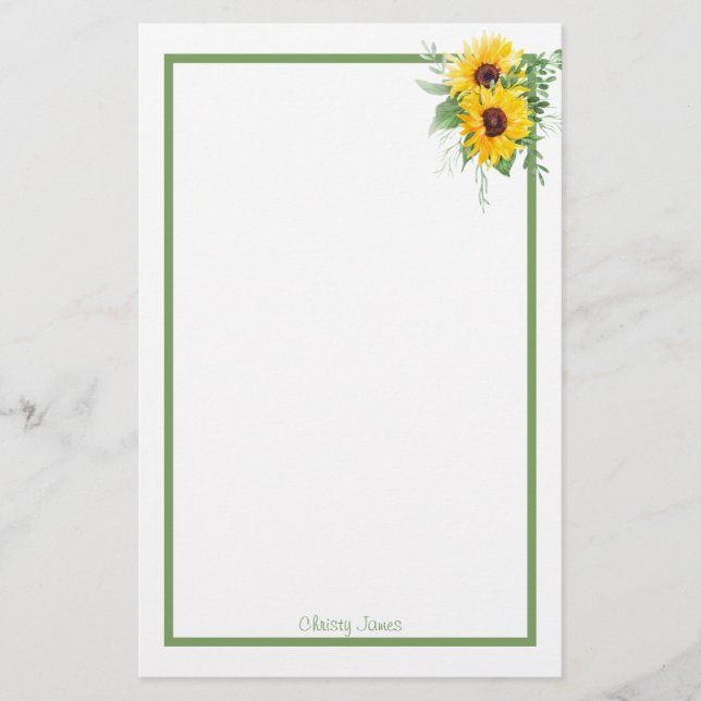 Kundenspezifisches Papier für Sonnenblumen (Vorderseite)