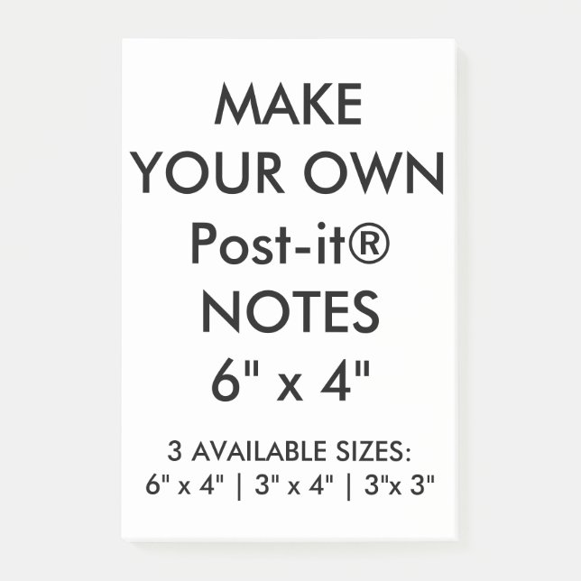 Kundenspezifisches personalisiertes großes 6" x 4" post-it klebezettel (Vorderseite)