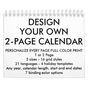 Kundenspezifisches personalisiertes kleines 5,5"" kalender
