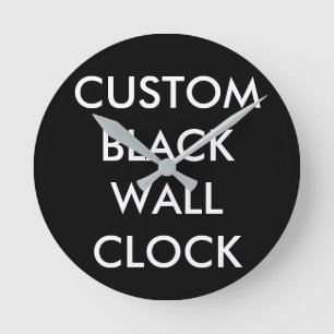 Kundenspezifisches personalisiertes SCHWARZES 8" Runde Wanduhr