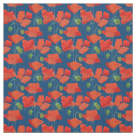 Kundenspezifisches rotes Feld-Mohnblumen-tief Stoff