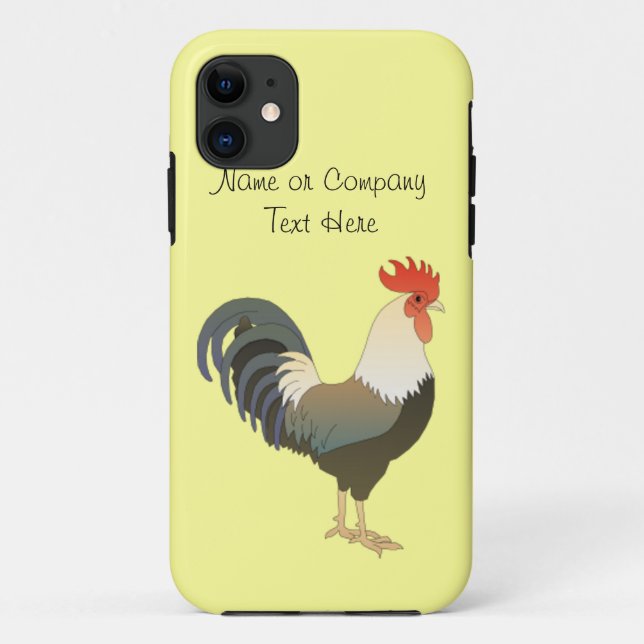 Kundenspezifisches rotes Hahn-Viehgelb Case-Mate iPhone Hülle (Rückseite)
