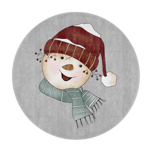 Kundenspezifisches Schneemann-Winter-Weihnachten Schneidebrett (Vorderseite)